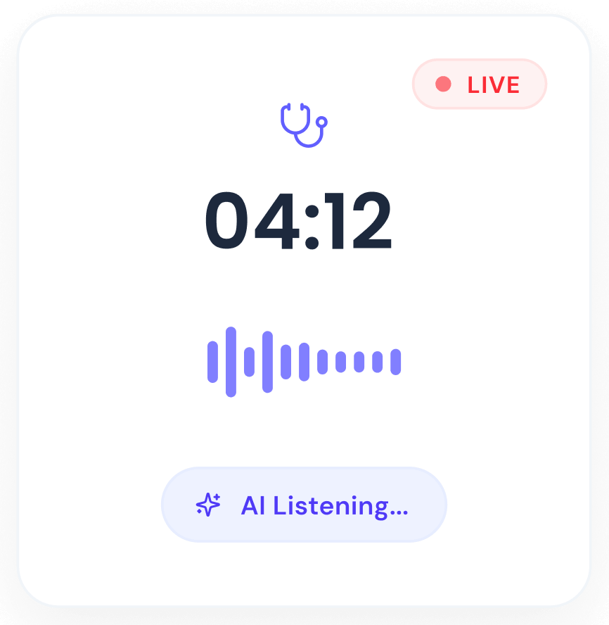 AI generated SOAP clinical notes on screen