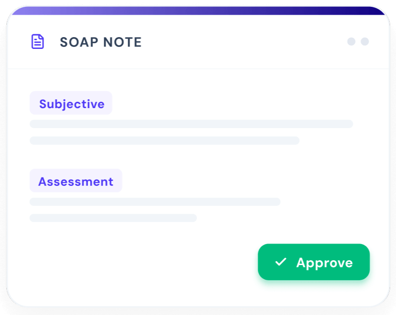 Clinician reviewing and approving AI medical notes
