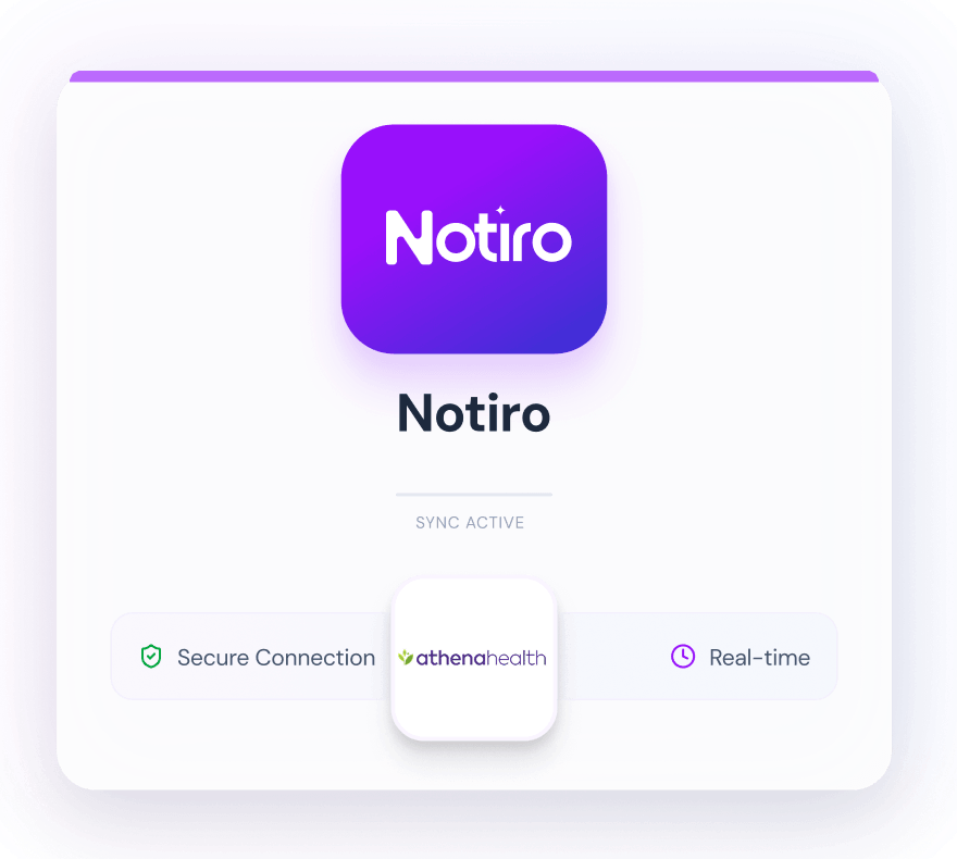 Notiro Athena Health EHR integration workflow