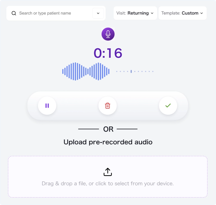 AI ambient listening capturing patient conversation
